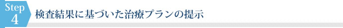 検査結果に基づいた治療プランの提示